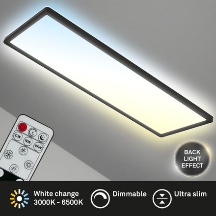 BRILONER Ultraploché CCT svítidlo LED panel, 29,3 cm, LED, 23 W, 3000 lm, černá BRILO 7403-015