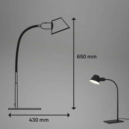 BRILONER Stolní lampa, 23 cm, 1x. E27, max. 10 W, černá BRILO 7407-015