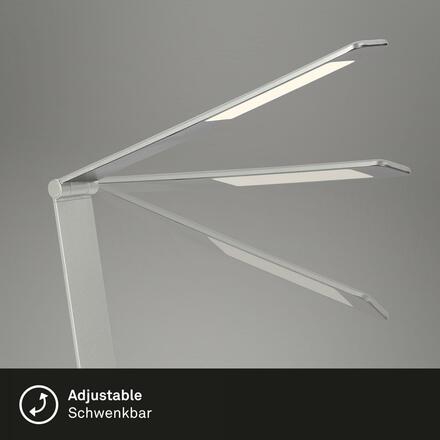 BRILONER CCT-LED stolní lampa na psací stůl, 83 cm, 12 W, 680 lm, stříbrná BRILO 7414-014