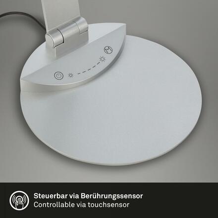 BRILONER CCT-LED stolní lampa na psací stůl, 83 cm, 12 W, 680 lm, stříbrná BRILO 7414-014