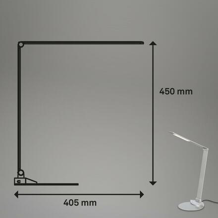 BRILONER CCT-LED stolní lampa na psací stůl, 83 cm, 12 W, 680 lm, stříbrná BRILO 7414-014