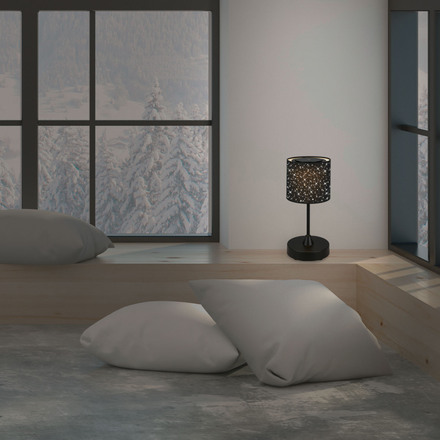 BRILONER LED bateriové stolní svítidlo, pr.12,5 cm, LED modul, 3W, 350 lm, černá IP44 BRILO 7443-015