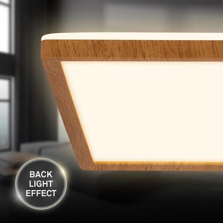 BRILONER Tava Wood LED stropní svítidlo, přímé a nepřímé osvětlení, ploché, imitace dřeva, 29x29 cm 7452314