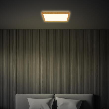 BRILONER Tava Wood LED stropní svítidlo, přímé a nepřímé osvětlení, ploché, imitace dřeva, 29x29 cm 7452314