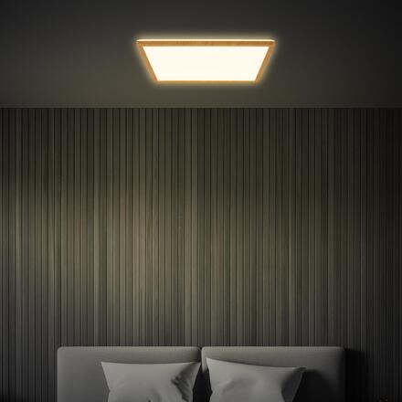 BRILONER Tava Wood LED stropní svítidlo, přímé a nepřímé osvětlení, ploché, imitace dřeva, 42x42 cm 7453314