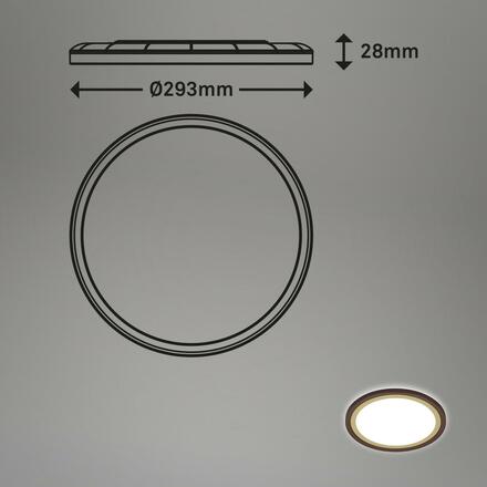 BRILONER Ultraplochý LED panel s přímým a nepřímým osvětlením, pr.29,3 cm, LED, 18 W, 2400 lm, hnědo-zlatá BRILO 7454-417