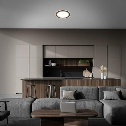 BRILONER Ultraplochý LED panel s přímým a nepřímým osvětlením, pr.29,3 cm, LED, 18 W, 2400 lm, hnědo-zlatá BRILO 7454-417