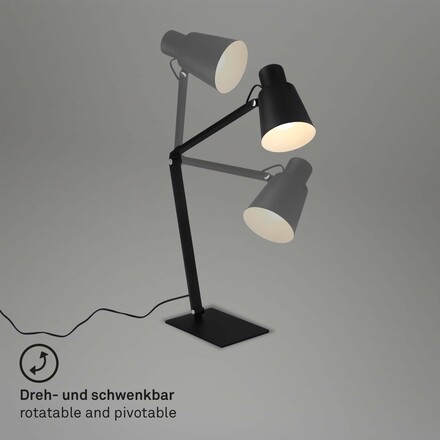 BRILONER Stolní lampa, 43 cm, 1x E27, max. 10W, černá BRILO 7467015