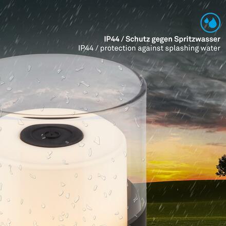 BRILONER LED nabíjecí stolní lampa, 10 cm, 2W, 150lm černá BRILO 7483015