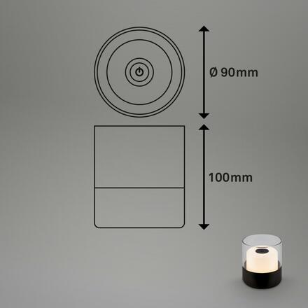 BRILONER LED nabíjecí stolní lampa, 10 cm, 2W, 150lm černá BRILO 7483015
