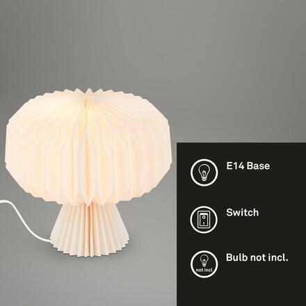 BRILONER Papírová stolní lampa 25 cm 1x E14 max. 6 W bílé BRILO 7493016