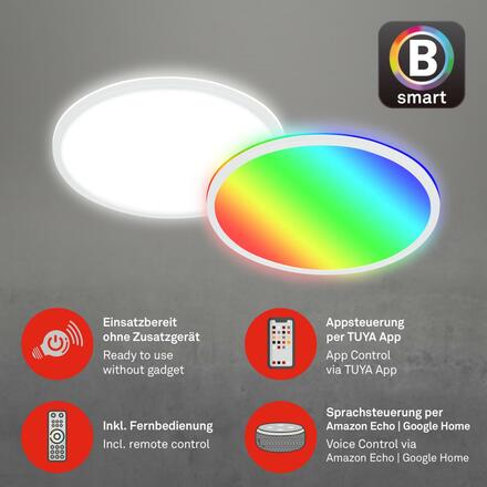 BRILONER B smart RGB/W-svítidlo LED panel, pr. 42 cm, 22 W, 2700 lm, bílé BRILO 7494-016