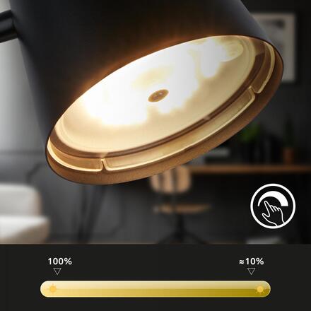 BRILONER Biwo LED bezdrátová stolní lampička, stmívatelná, nastavitelná, černá 7502015