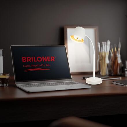 BRILONER Biwo LED bezdrátová stolní lampička, stmívatelná, nastavitelná, bílá 7502016