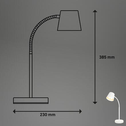 BRILONER Biwo LED bezdrátová stolní lampička, stmívatelná, nastavitelná, bílá 7502016