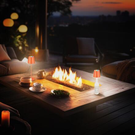 BRILONER Calida stolní lampička - 2,5W, 200lm, nabíjecí, LED, stmívatelné, RGBW, uchycení na láhev, oranžová 7510012