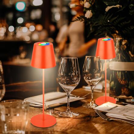 BRILONER Calida stolní lampička - 2,5W, 200lm, nabíjecí, LED, stmívatelné, RGBW, uchycení na láhev, oranžová 7510012