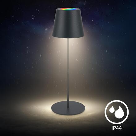 BRILONER Calida 3 v 1 RGBW stolní lampička na baterie IP44, stmívatelné, dotykový vypínač, antracit 7510015