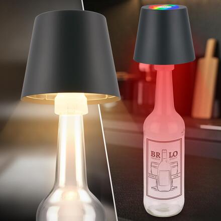 BRILONER Calida 3 v 1 RGBW stolní lampička na baterie IP44, stmívatelné, dotykový vypínač, antracit 7510015