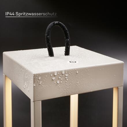 BRILONER Luca LED bezdrátová lucerna IP44, stmívatelné, dotykový vypínač, béžová 7511011