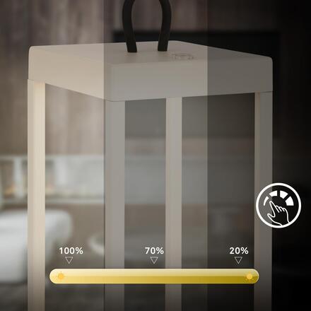 BRILONER Luca LED bezdrátová lucerna IP44, stmívatelné, dotykový vypínač, béžová 7511011