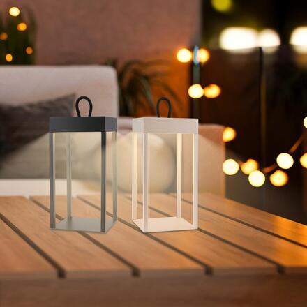 BRILONER Luca LED bezdrátová lucerna IP44, stmívatelné, dotykový vypínač, béžová 7511011