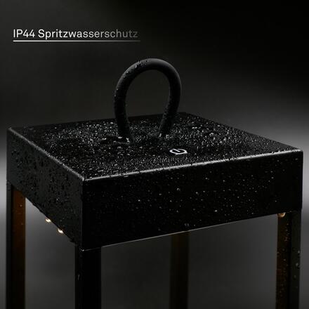 BRILONER Luca LED bezdrátová lucerna IP44, stmívatelná, dotykový vypínač, černá 7511015