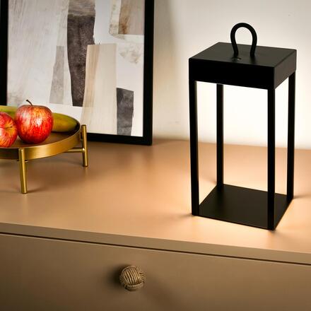 BRILONER Luca LED bezdrátová lucerna IP44, stmívatelná, dotykový vypínač, černá 7511015