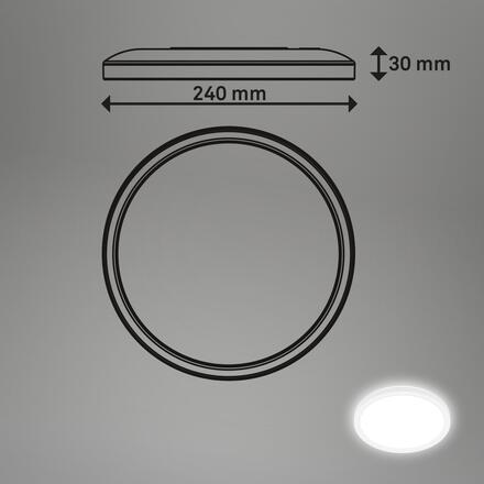 BRILONER Tava LED stropní svítidlo, ploché, přímé a nepřímé osvětlení, 1900 lm, 16 W, bílé, kruhové 24 cm 7515416