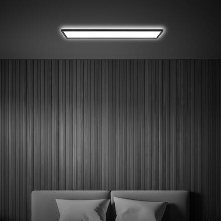 BRILONER Tava LED stropní svítidlo 98cm, ploché, přímé a nepřímé osvětlení, černá 7519415