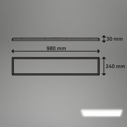 BRILONER Tava LED stropní svítidlo 98cm, ploché, přímé a nepřímé osvětlení, bílé 7519416