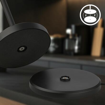 BRILONER Sigo LED stolní lampička bezdrátová IP44, stmívatelné, s nabíjecí základnou, černá 7521015