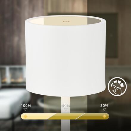 BRILONER Sigo LED stolní lampička bezdrátová IP44, stmívatelné, s nabíjecí základnou, bílé 7521016