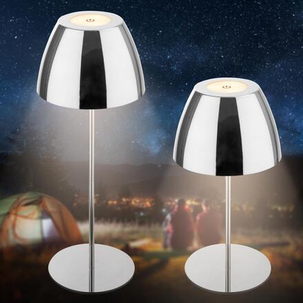 BRILONER Serina LED bezdrátová stolní lampička IP44, stmívatelná, dotykový vypínač, chrom 7522118