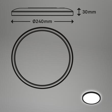 BRILONER Move LED stropní svítidlo s pohybové čidlo, přímé a nepřímé osvětlení, IP44, černá 7524415