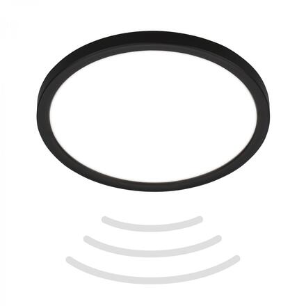 BRILONER Move LED stropní svítidlo s pohybové čidlo, přímé a nepřímé osvětlení, IP44, černá 7524415