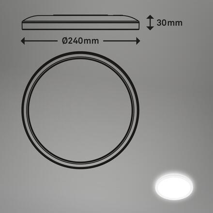 BRILONER Move LED stropní svítidlo IP44, přímé a nepřímé osvětlení, pohybové čidlo, kruhové 24 cm, bílé 7524416