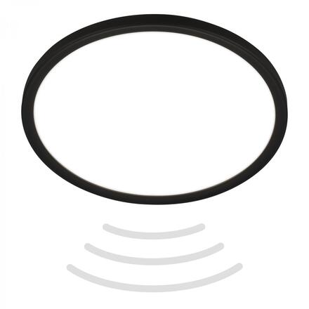 BRILONER Move LED stropní svítidlo IP44, přímé a nepřímé osvětlení, pohybové čidlo, černá 7525415