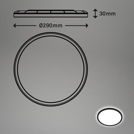 BRILONER Move LED stropní svítidlo IP44, přímé a nepřímé osvětlení, pohybové čidlo, černá 7525415