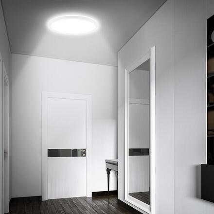 BRILONER Move LED stropní svítidlo IP44, přímé a nepřímé osvětlení, pohybové čidlo, kruhové 29 cm, bílé 7525416