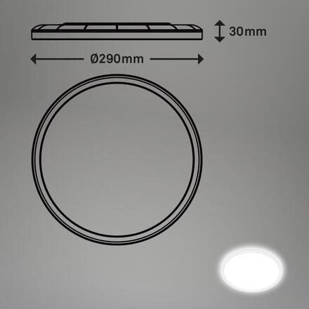 BRILONER Move LED stropní svítidlo IP44, přímé a nepřímé osvětlení, pohybové čidlo, kruhové 29 cm, bílé 7525416