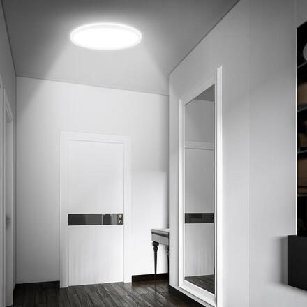 BRILONER Move LED stropní svítidlo IP44, přímé a nepřímé osvětlení, pohybové čidlo, kruhové 42 cm, bílé 7526416