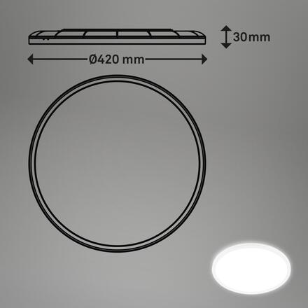 BRILONER Move LED stropní svítidlo IP44, přímé a nepřímé osvětlení, pohybové čidlo, kruhové 42 cm, bílé 7526416