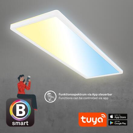 BRILONER Tava LED stropní svítidlo, Smart, ovládání hlasem nebo v aplikaci, dálkové ovládání, bílé 7529016