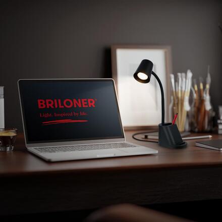 BRILONER Pahu lampička na psací stůl, nastavitelné, stojan na tužky, černá 7534015