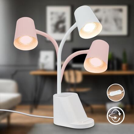 BRILONER Pahu lampička na psací stůl, nastavitelné, stojan na tužky, bílá 7534016