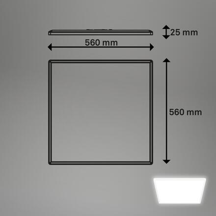 BRILONER Tava LED stropní svítidlo, ploché, přímé a nepřímé osvětlení, 6000 lm, 45 W, bílé, 56x56 cm 7535416