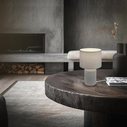 BRILONER Ino stolní lampička, látkové stínidlo, keramický podstavec, 22x37,5 cm (DxH), šedá 7539014