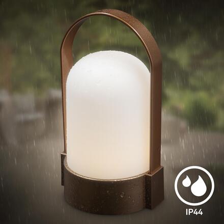 BRILONER Asa stolní lampička - 1W, 50lm, bezdrátová, LED, stmívatelné, teplá bílá, hnědá metalická 7544013