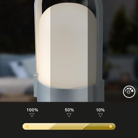 BRILONER Asa stolní lampička - 1W, 50lm, bezdrátová, LED, stmívatelné, teplá bílá, matný chrom 7544014